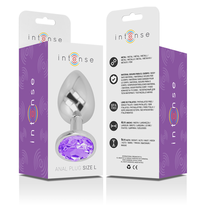 Plug anal métal - cristal violet - Large