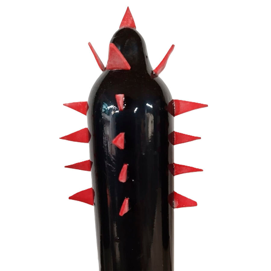 CONDOMERIE - PRÉSERVATIFS FANTAISIE PEINTS À LA MAIN CACTUS NOIR XL