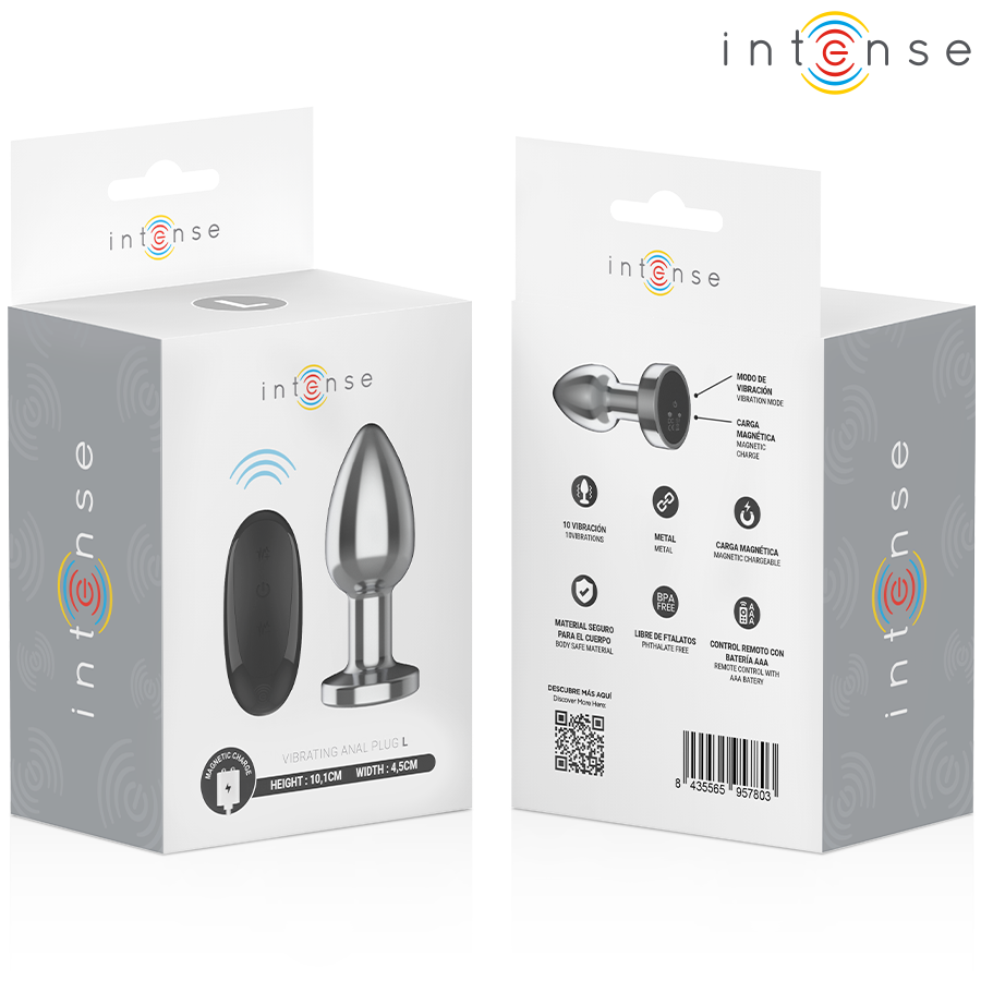 Plug anal vibrant métal - 10 vibrations - Large