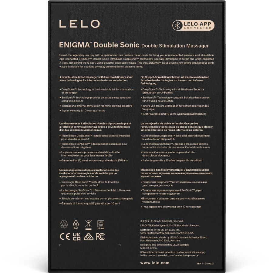 Enigma Double Sonic - Vibromasseur à stimulation triple - Noir
