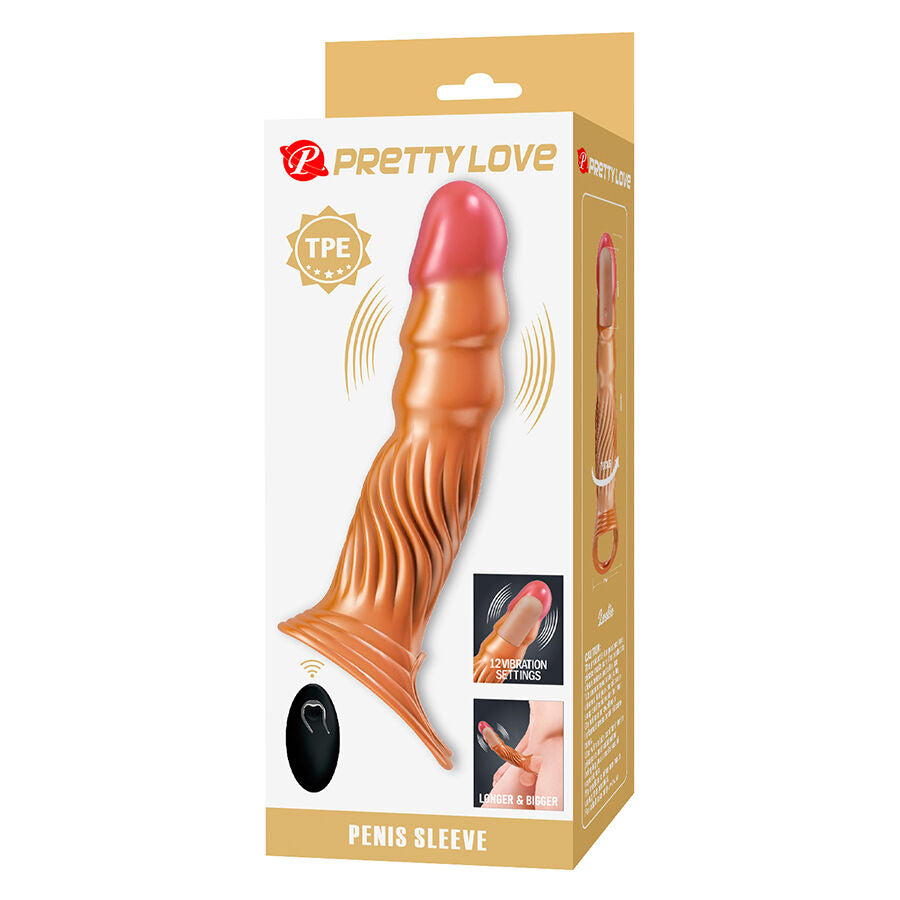 PRETTY LOVE - MANCHON PÉNIS TEXTURÉ AVEC VIBRATION ET TÉLÉCOMMANDE