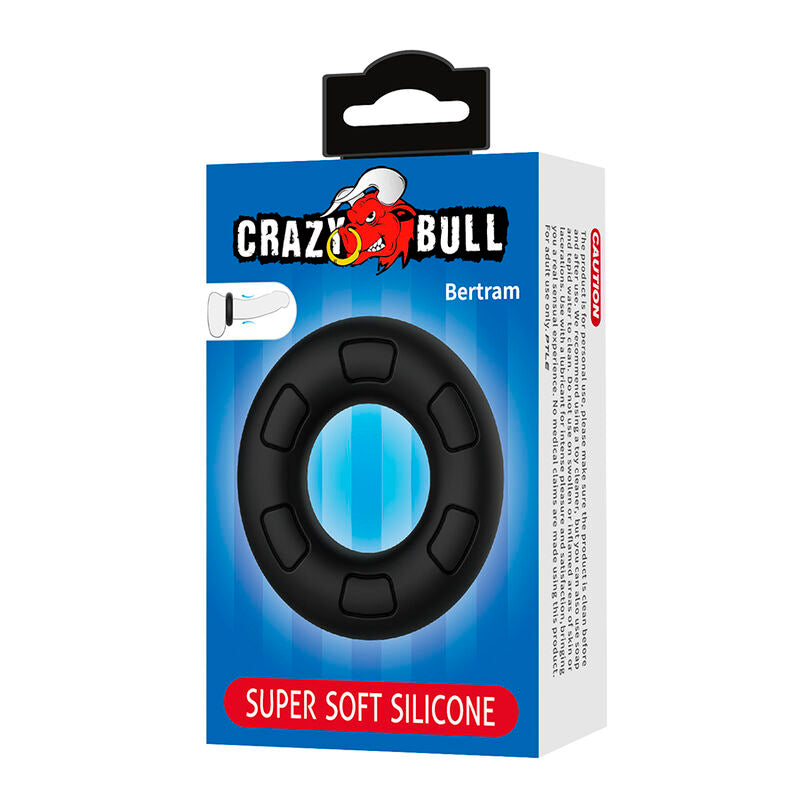CRAZY BULL - ANNEAU PÉNAL EN SILICONE SUPER DOUX BERTRAM NOIR