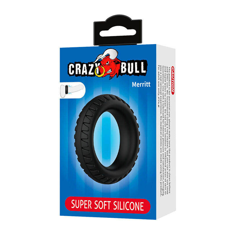 CRAZY BULL - MERRITT ANNEAU PÉNAL EN SILICONE TEXTURÉ NOIR
