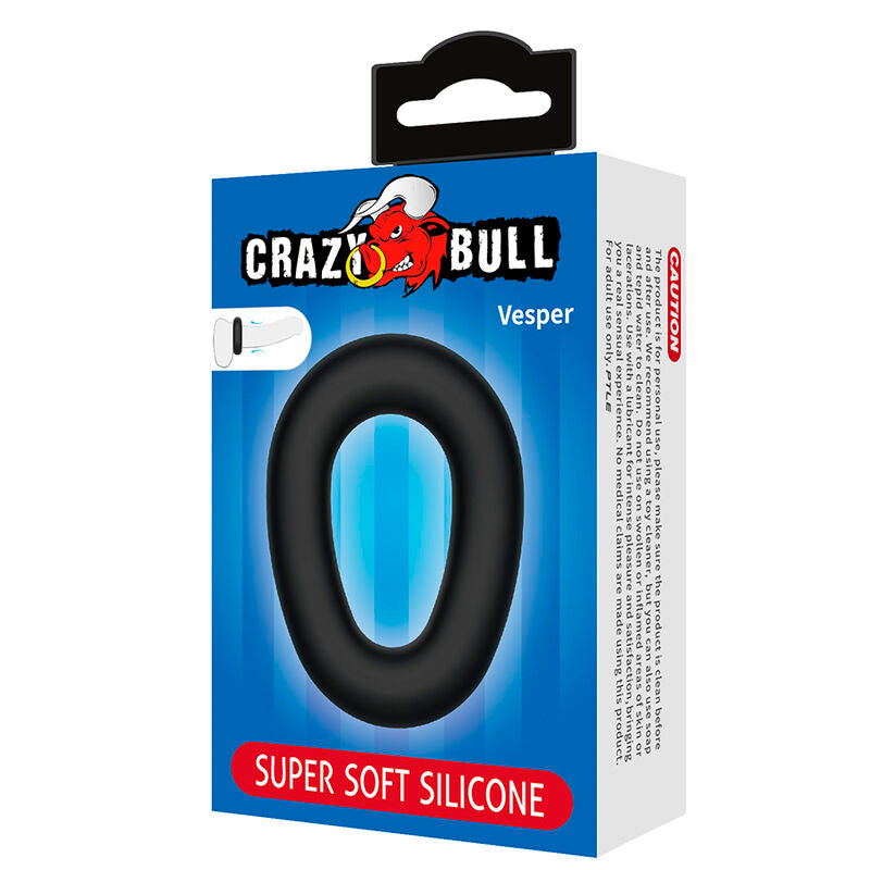 CRAZY BULL - VESPER ANNEAU PÉNAL EN SILICONE ULTRA DOUX NOIR