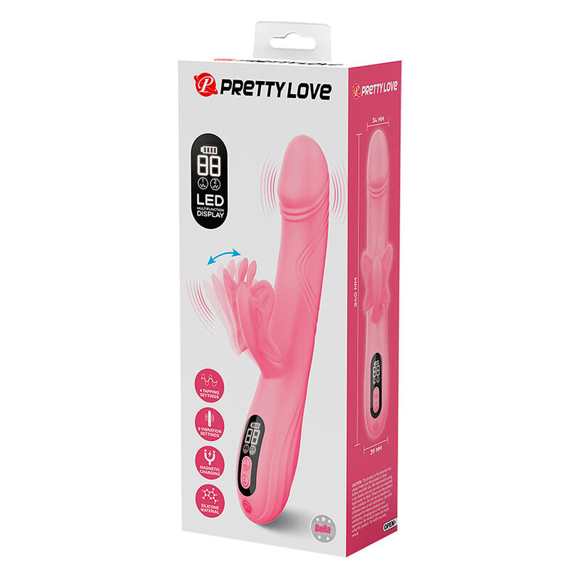 PRETTY LOVE - VIBRATEUR BELLA RABBIT AVEC STIMULATION PAPILLON ET LED ROSE