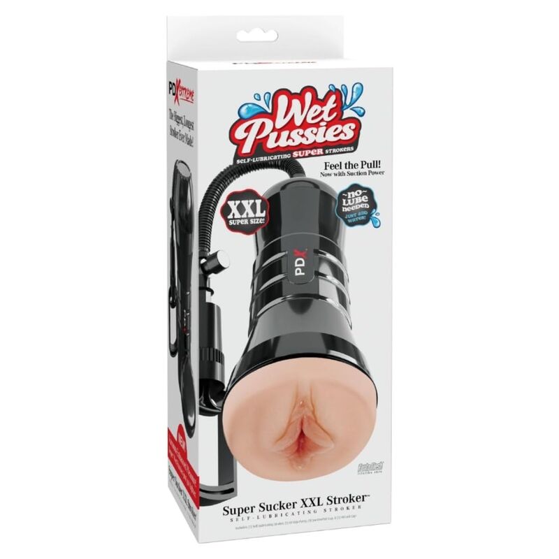 PDX EXTREME - WET PUSSIES SUPER SUCCEUR XXL LÉGER CARESSEUR VAGINAL AVEC SUCCION 27,3 CM