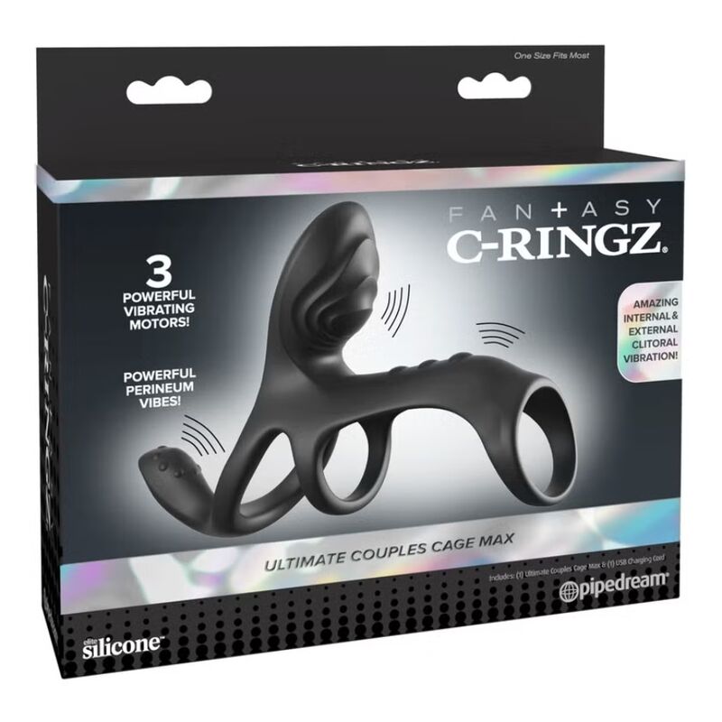 FANTASY C-RINGZ - ANNEAU PÉNIS VIBRANT MAX ULTIMATE COUPLES CAGE 19,5 CM