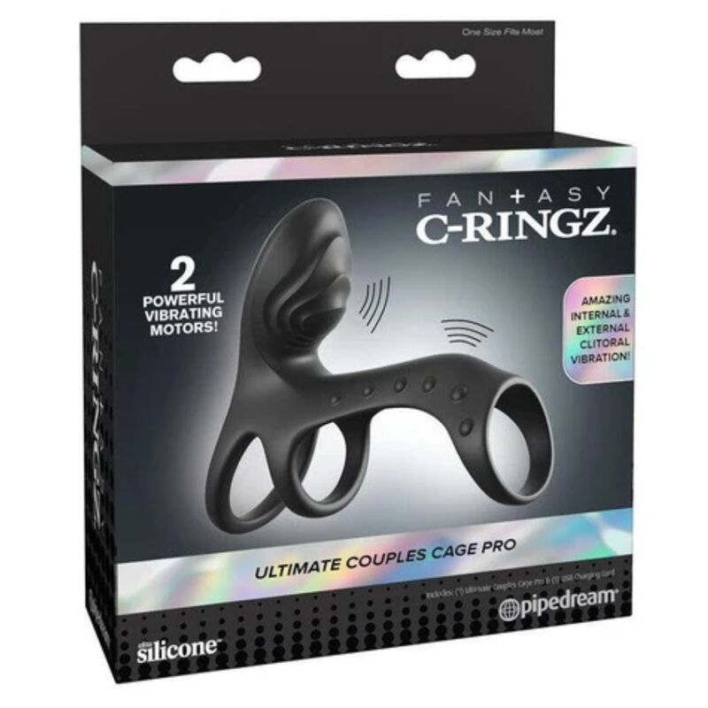 FANTASY C-RINGZ - ANNEAU PÉNIS VIBRANT ULTIMATE COUPLES CAGE PRO 19,5 CM