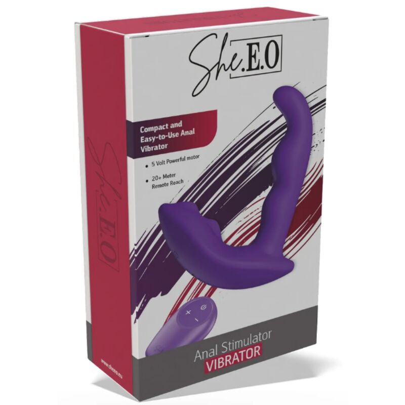 SHE.E.O - STIMULATEUR ANAL VIBRANT ROTATIF AVEC TÉLÉCOMMANDE VIOLET