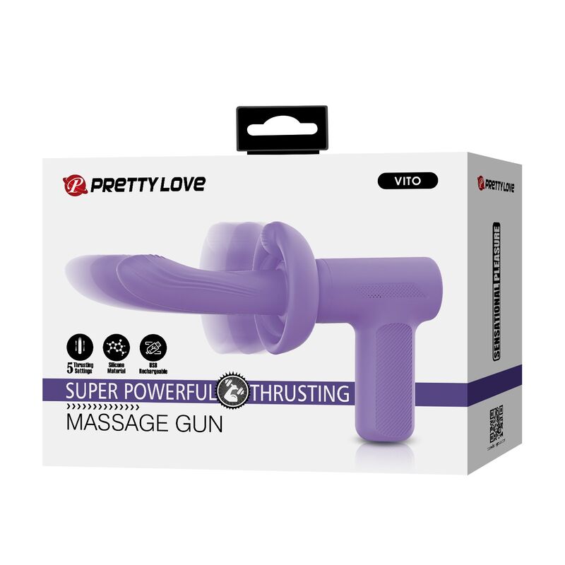 PRETTY LOVE - PISTOLET DE MASSAGE VITO À POUSSÉE 5 MODES VIOLET