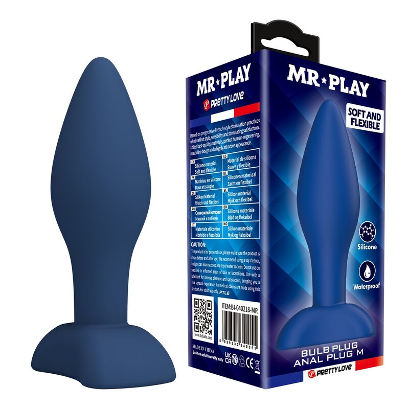 MR PLAY - PLUG ANAL CONIQUE EN SILICONE BLEU M