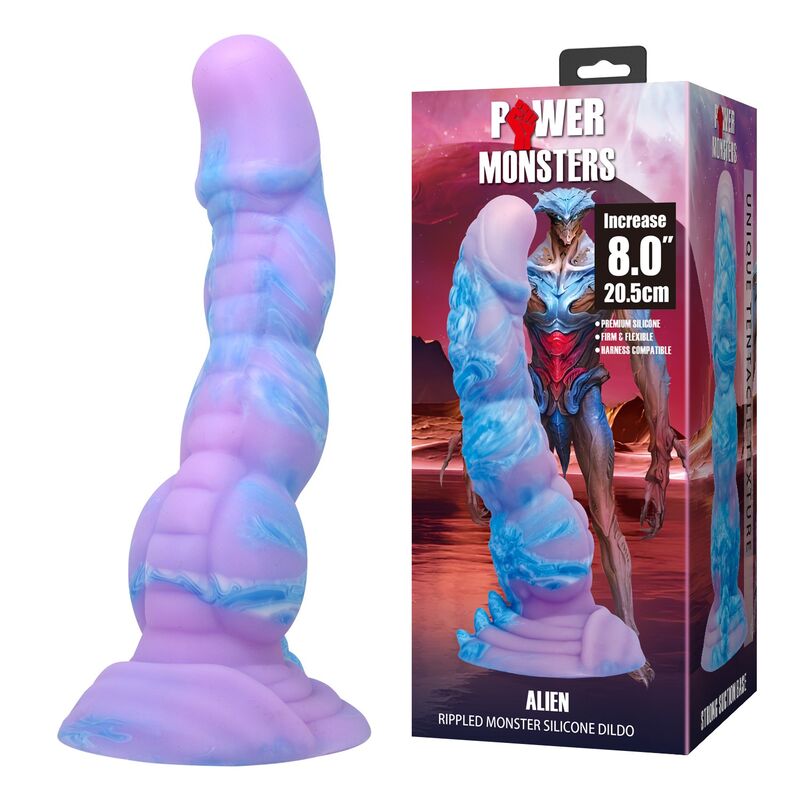 POWER MONSTERS - ALIEN FANTASY GODEMICHET EN SILICONE 20,5 CM Ø 4,8 CM
