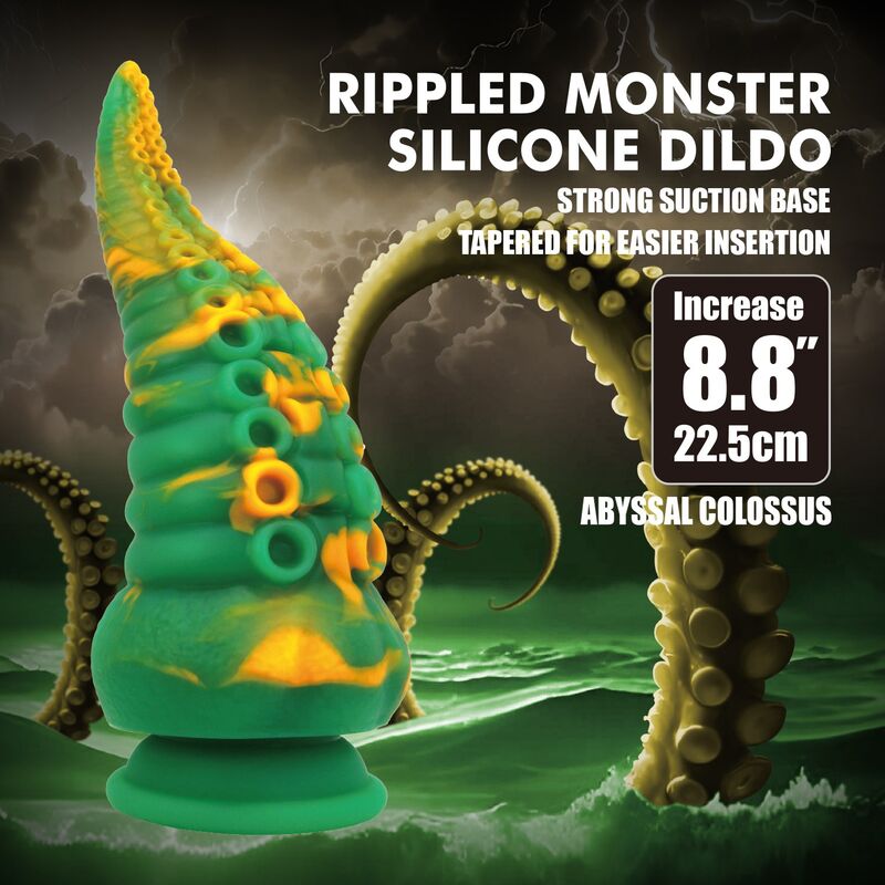 POWER MONSTERS - ABYSSAL COLOSSUS BICOLOR FANTASY GODEMICHET EN SILICONE 22,5 CM Ø 6 CM