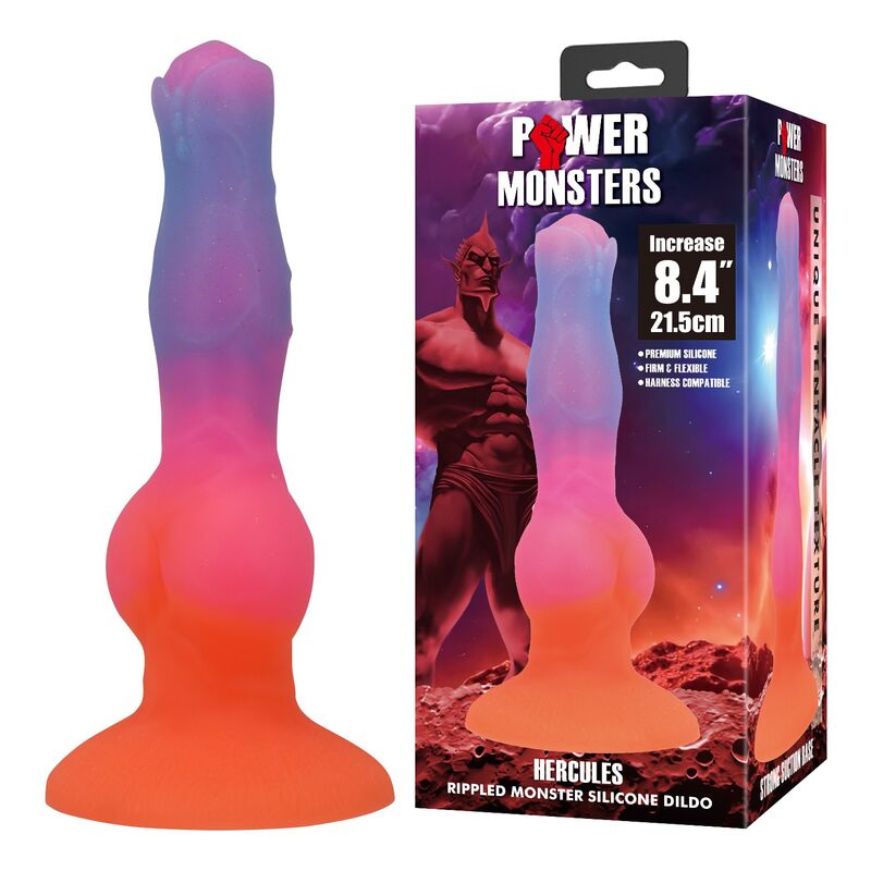 POWER MONSTERS - GODEMICHET EN SILICONE HERCULES FANTASY 21,5 CM Ø 5 CM