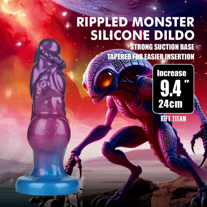 POWER MONSTERS - RIFT TITAN BICOLORE GONFLABLE EN SILICONE FANTASTIQUE 24 CM Ø 5 CM
