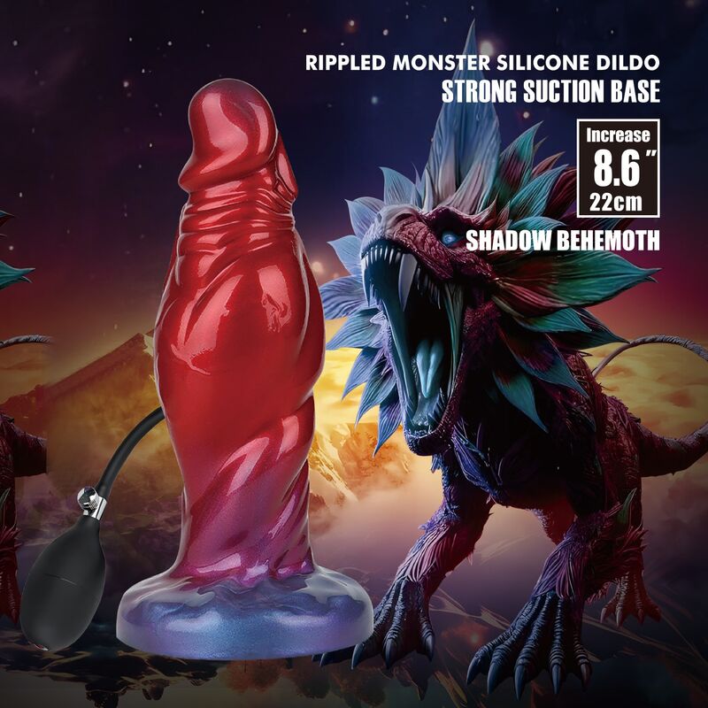 POWER MONSTERS - SHADOW BEHEMOTH GONFLABLE BICOLOR EN SILICONE FANTASY 22 CM Ø 5 CM