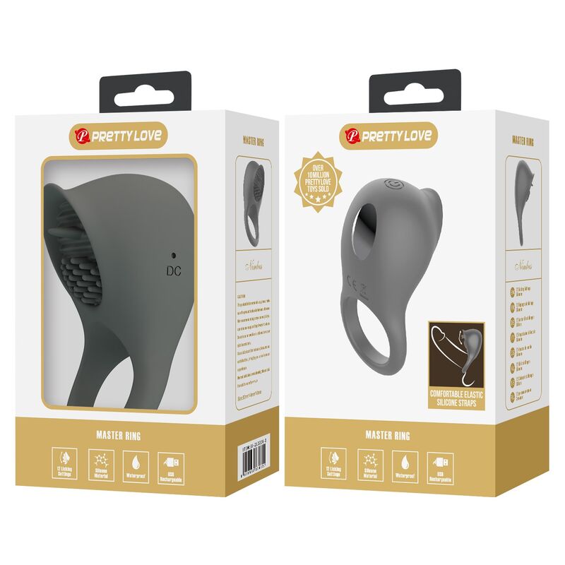 PRETTY LOVE - ANNEAU VIBRANT RECHARGEABLE AVEC STIMULATION ORALE