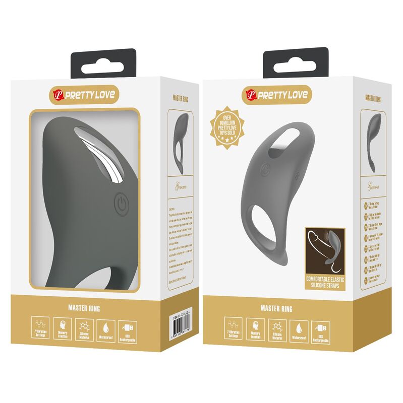 PRETTY LOVE - ANNEAU VIBRANT RECHARGEABLE EN SILICONE SOUPLE