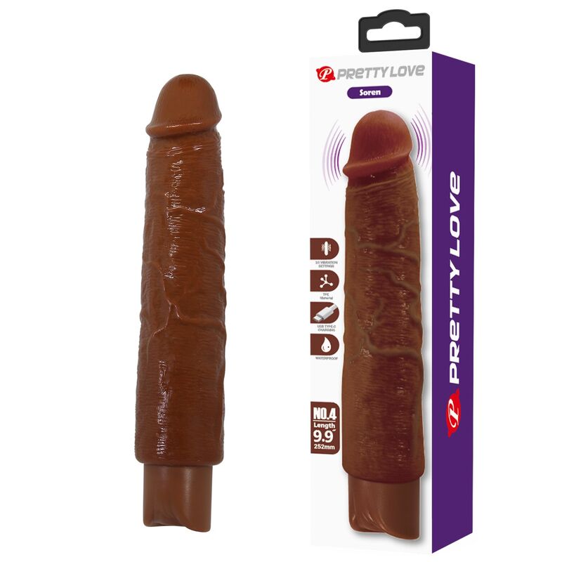 PRETTY LOVE - GAVIN VIBRATEUR RÉALISTE 25 CM Ø 5 CM MARRON