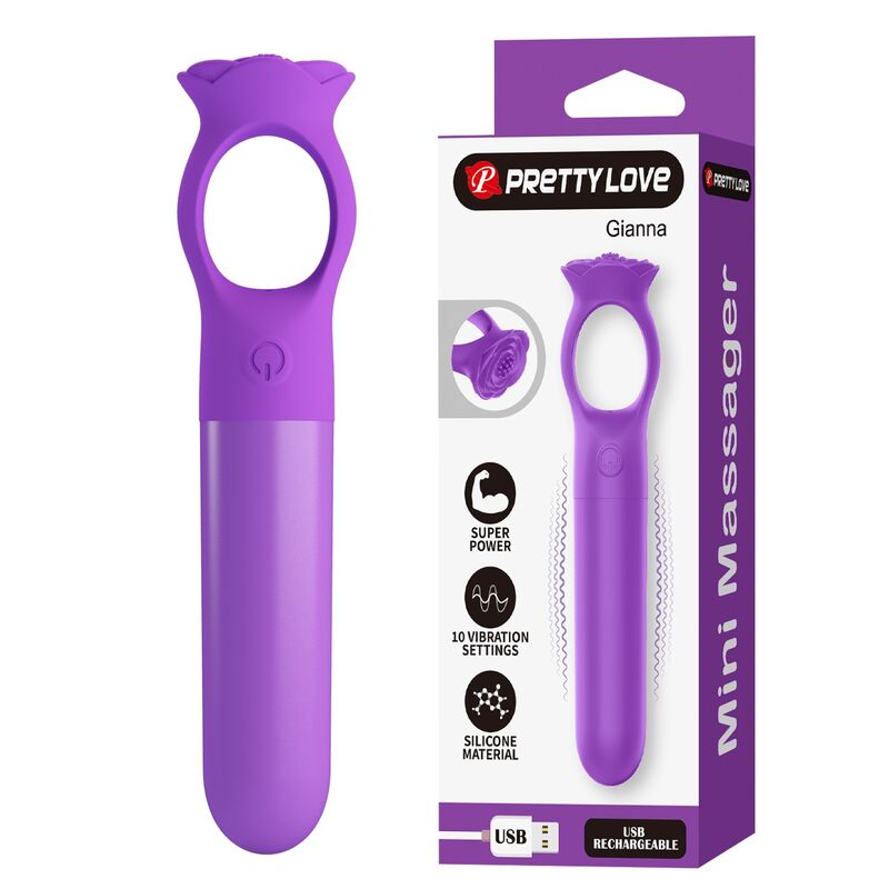 PRETTY LOVE - GIANA MINI-VIBRATEUR MASSEUR RECHARGEABLE VIOLET