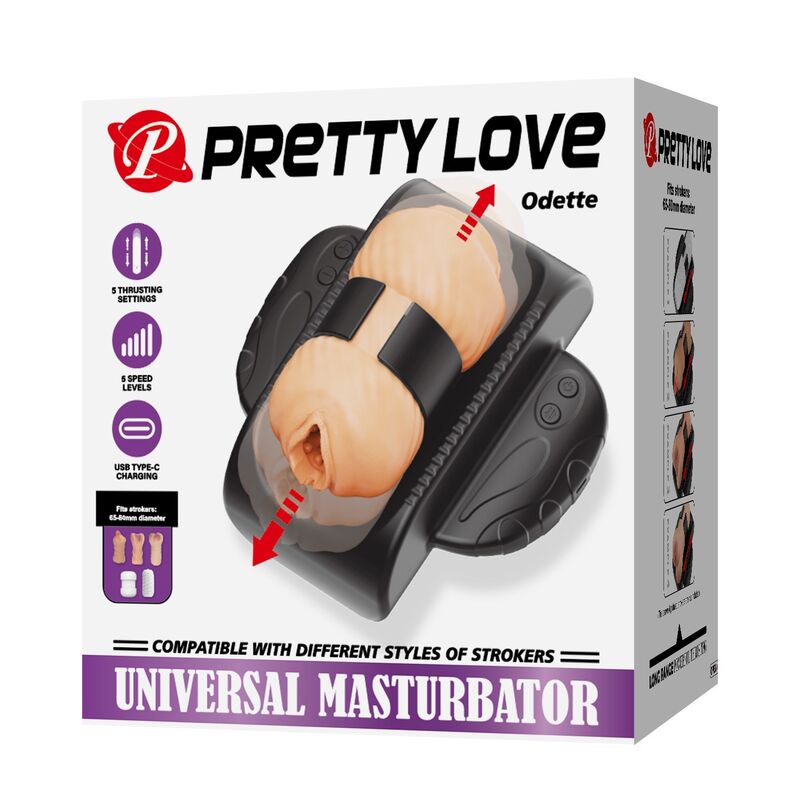 PRETTY LOVE - QUIRIN MASTURBATEUR À POUSSÉE AUTOMATIQUE USB NOIR