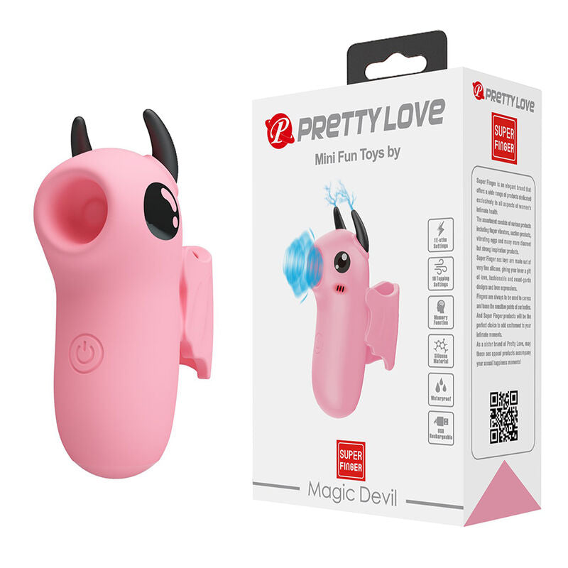 PRETTY LOVE - STIMULATEUR DE DOIGTS RECHARGEABLE MAGIC DEVIL ROSE