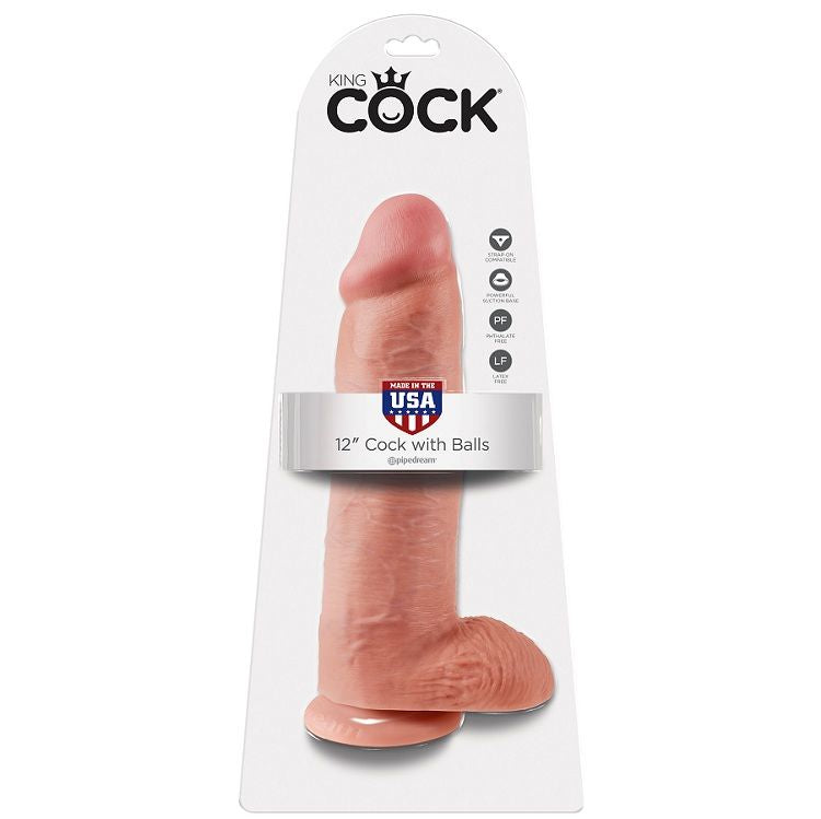 KING COCK - CHAIR DE GODE AVEC BOULES 30.48 CM