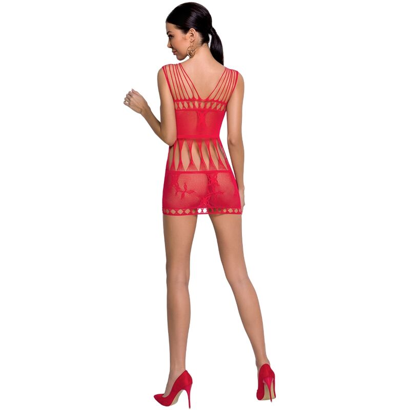 PASSION - FEMME BS090 BODYSTOCKING ROUGE TAILLE UNIQUE