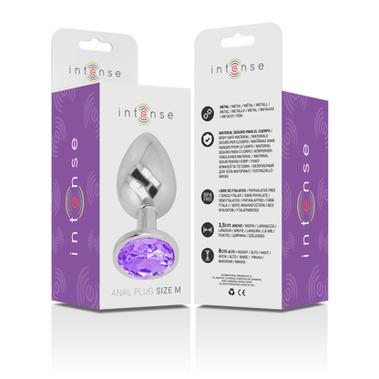 Plug anal métal - cristal violet - Medium