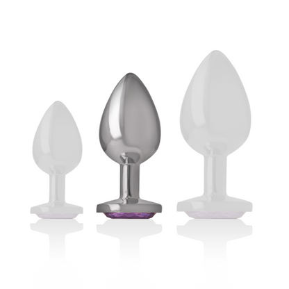 Plug anal métal - cristal violet - Medium