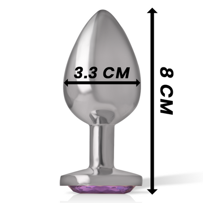 Plug anal métal - cristal violet - Medium