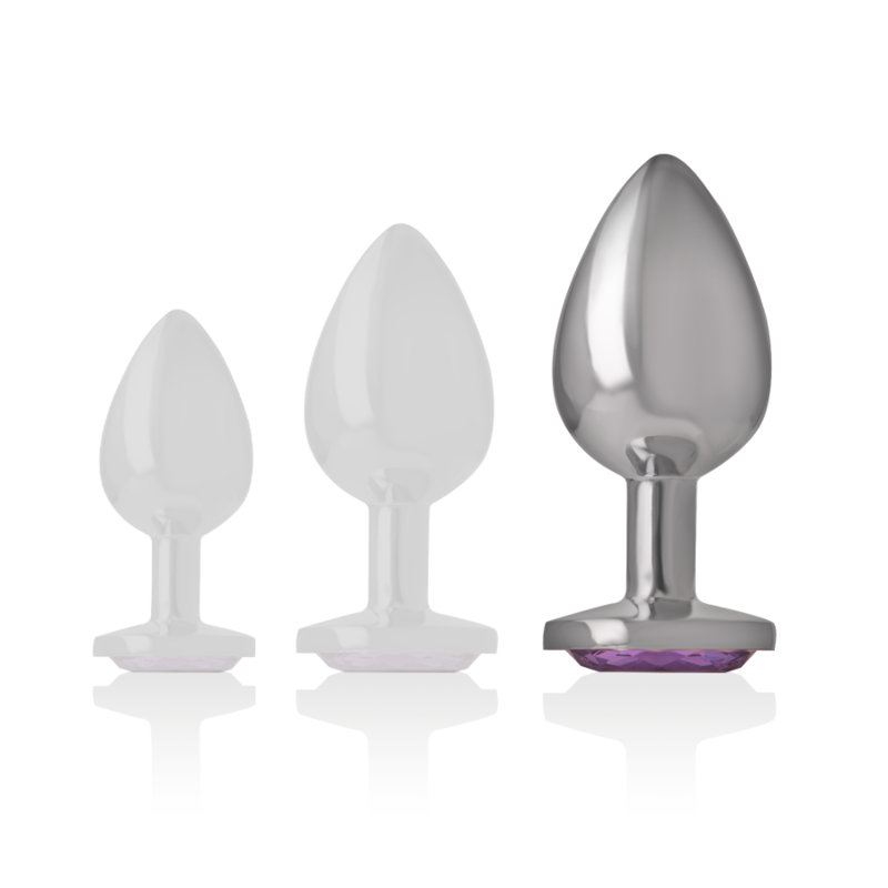 Plug anal métal - cristal violet - Large