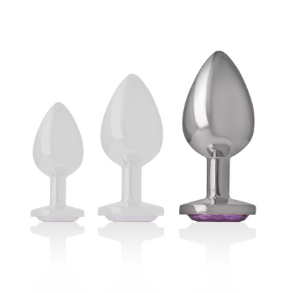 Plug anal métal - cristal violet - Large