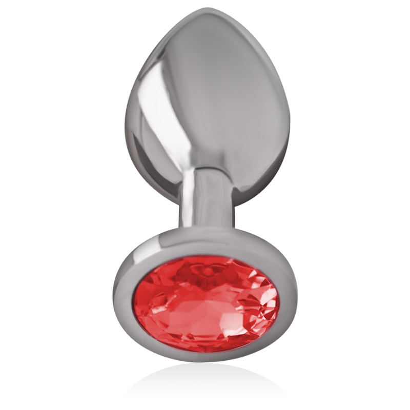 Plug anal métal - Cristal rouge - Small