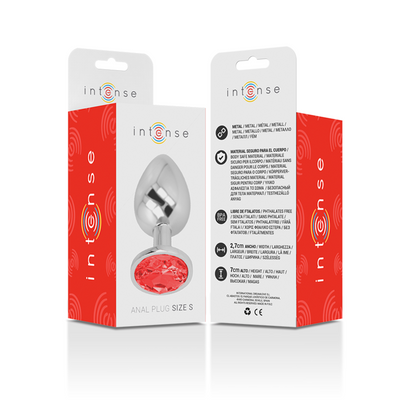 Plug anal métal - Cristal rouge - Small