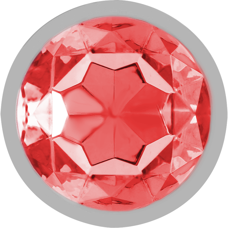 Plug anal métal - Cristal rouge - Medium