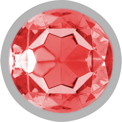 Plug anal métal - Cristal rouge - Medium