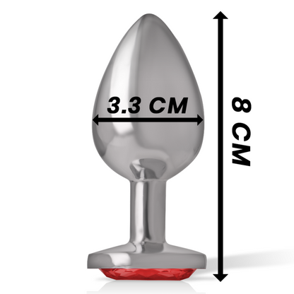 Plug anal métal - Cristal rouge - Medium