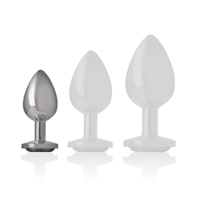 Plug anal métal - Cristal noir - Small