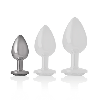 Plug anal métal - Cristal noir - Small
