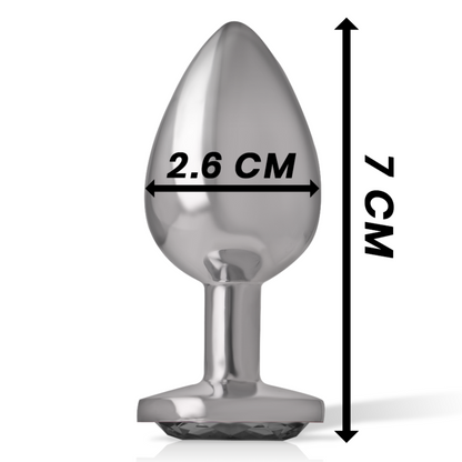 Plug anal métal - Cristal noir - Small