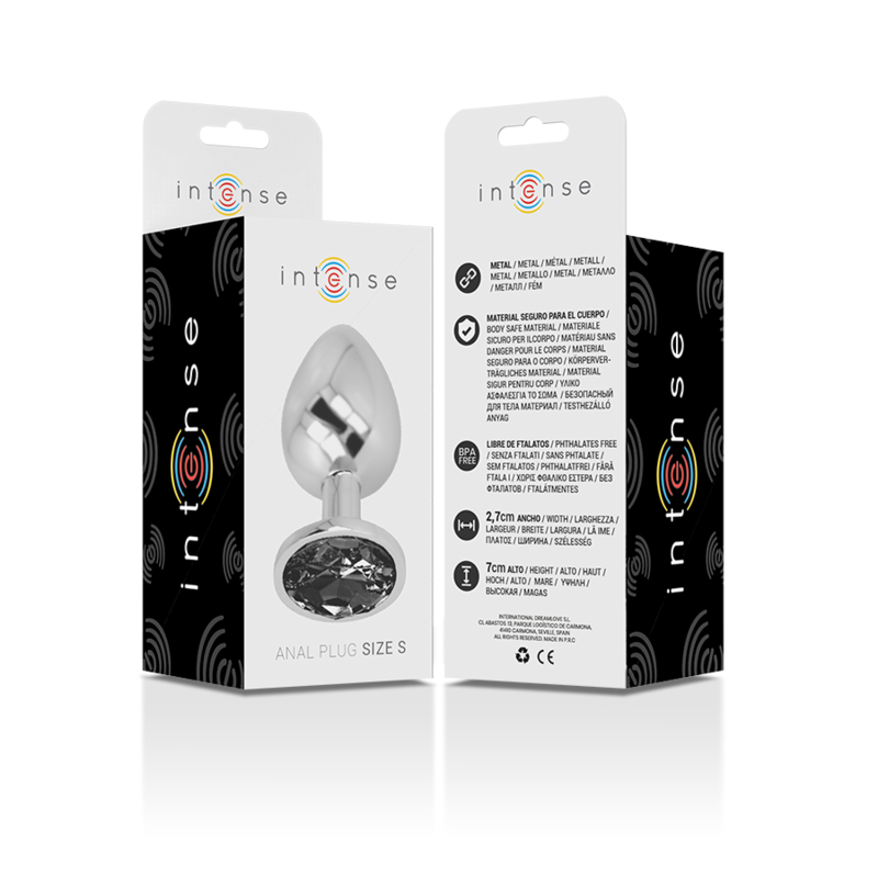Plug anal métal - Cristal noir - Small