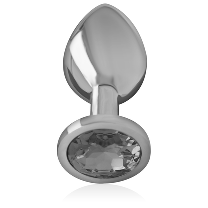 Plug anal métal - Cristal noir - Medium