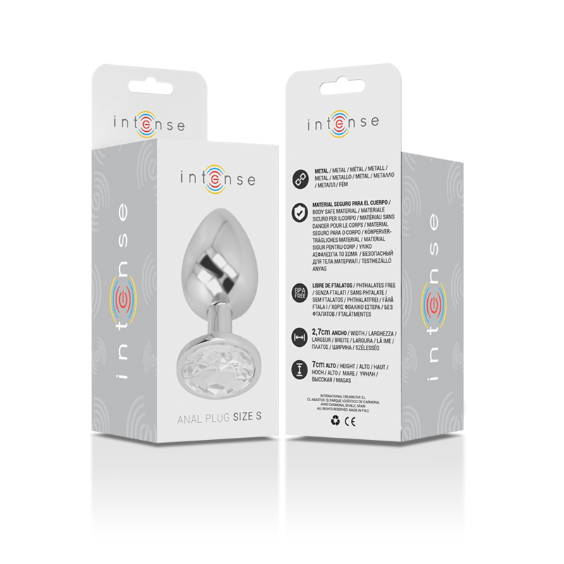 Plug anal métal - Cristal d'argent - Small