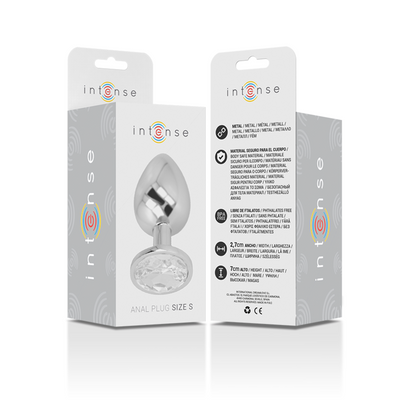 Plug anal métal - Cristal d'argent - Small