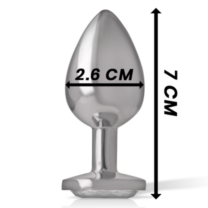 Plug anal métal - Cristal d'argent - Small