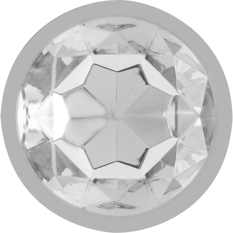 Plug anal métal - Cristal d'argent - Medium