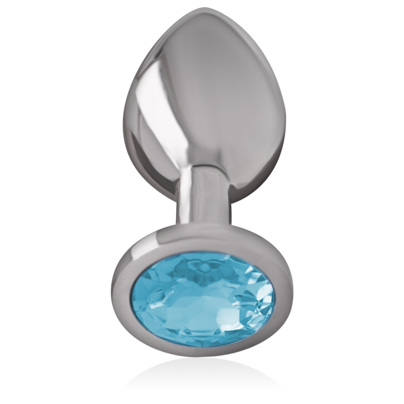 Plug anal métal - Cristal bleu - Small