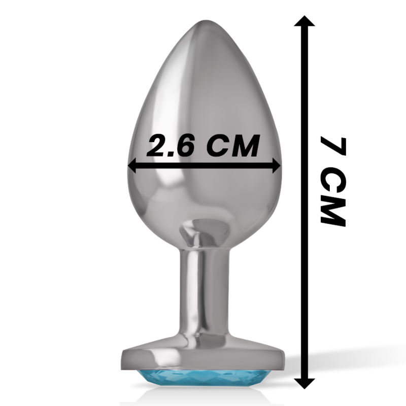 Plug anal métal - Cristal bleu - Small