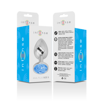 Plug anal métal - Cristal bleu - Small